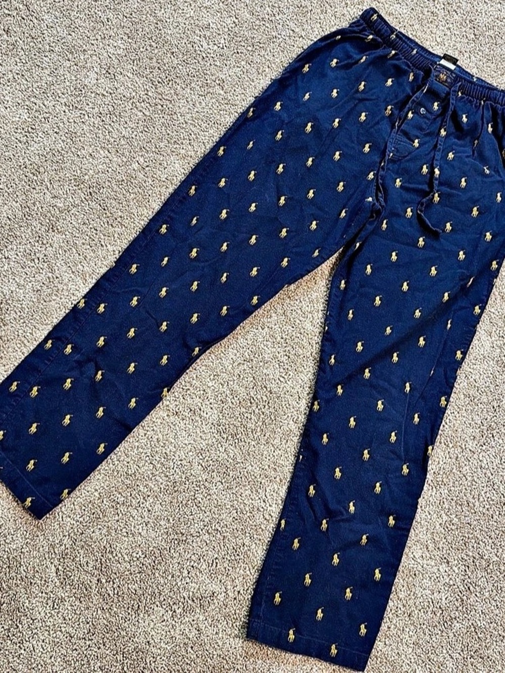 Polo Ralph Lauren Allover Pony Pajama Pant in Blue & Yellow